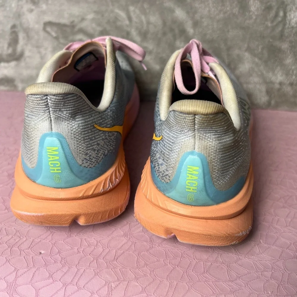 Hoka One One Mach 6 Running Shoes Womens Size 10.5B Logo Comfort Low Top 1147810